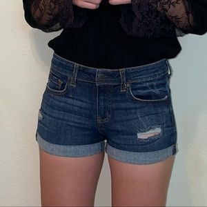 eunina Distressed Cuffed Jean Shorts